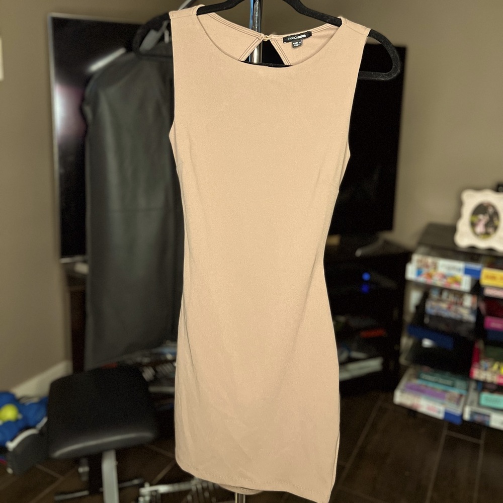 Tan Fashion Nova Mini Dress. Size US Small